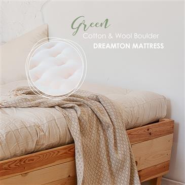 White Lotus Home Green Cotton & Wool Boulder Dreamton Mattress White Lotus Home Green Cotton & Wool Boulder Dreamton Mattress